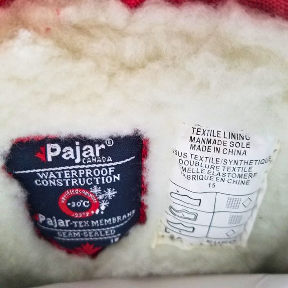 Pajar Canada Grip Red Black Waterproof Low Winter Boots Size 10 New In Box - Picture 9 of 12